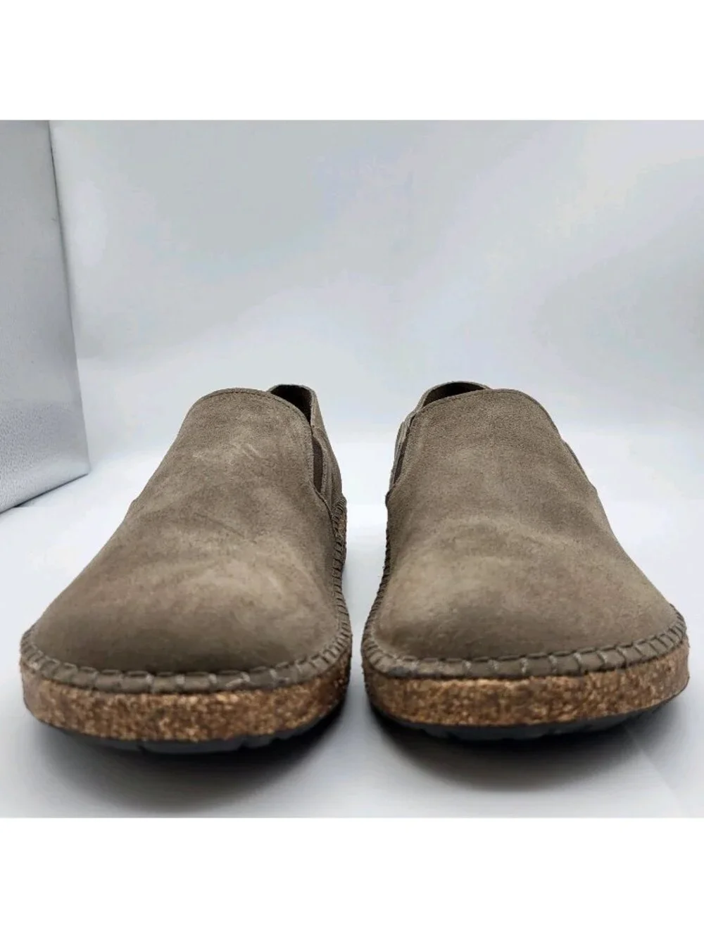 Birkenstock Callan Men’s Slip-On Suede Shoes Size 42 9 US Cork Sole beige
